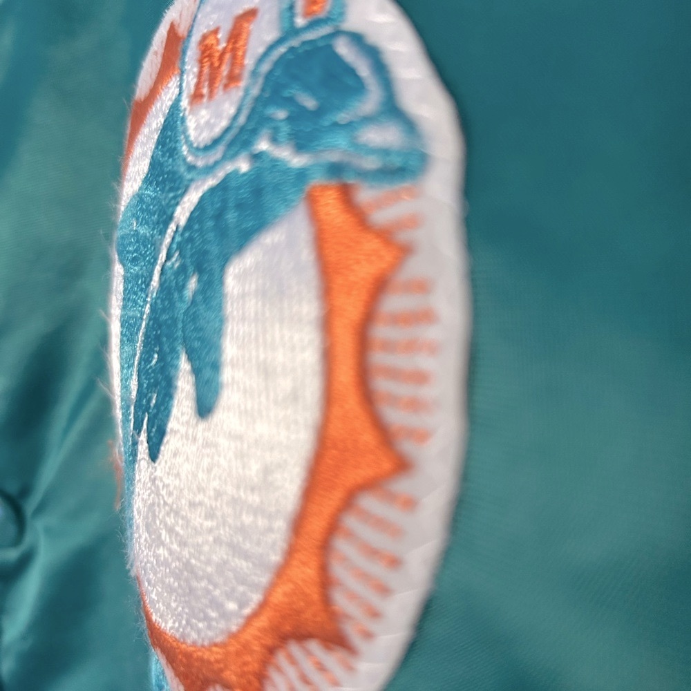 Vintage Starter Miami Dolphins Satin Bomber Jacket - Medium - Picture 14 of 15